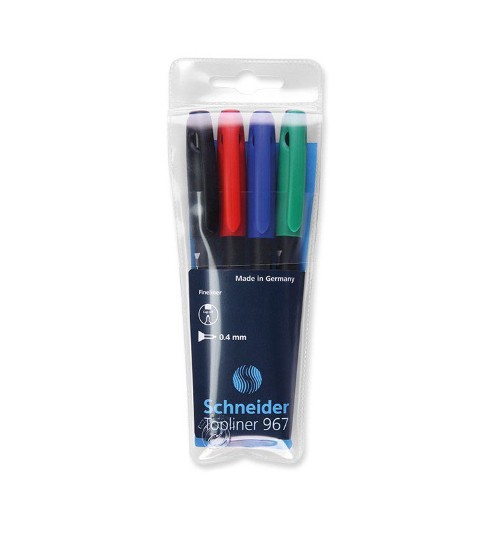 Pochette 4 stylos topliner SCHNEIDER