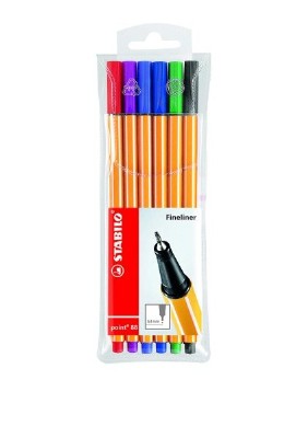 Pochette 6 stylos point moyenne STABILO feutre