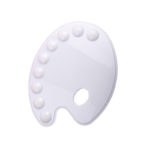 Palette plastique ovale pour peinture