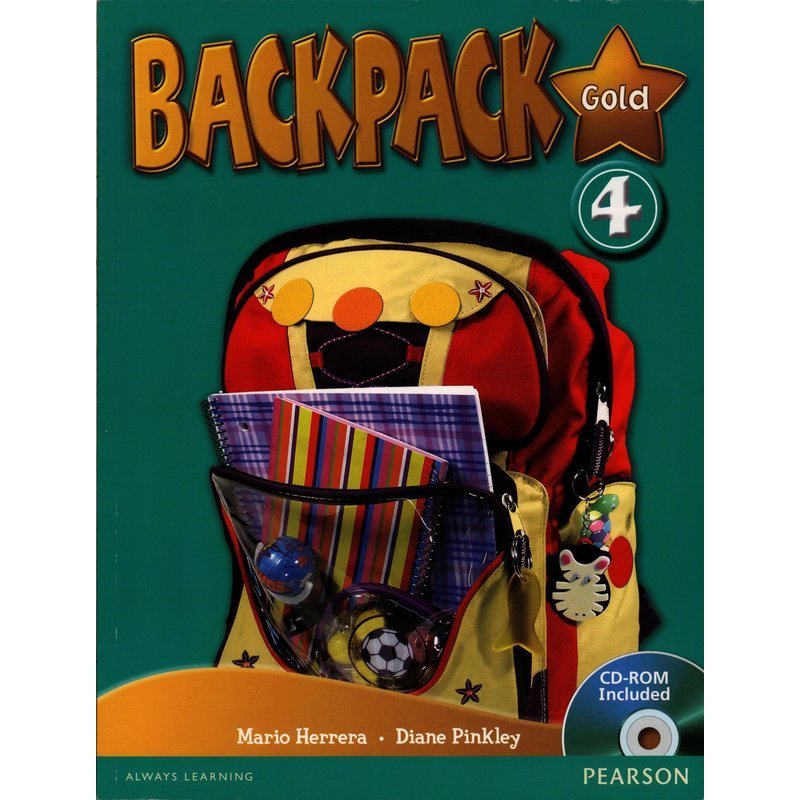 Backpack student book book gold 4