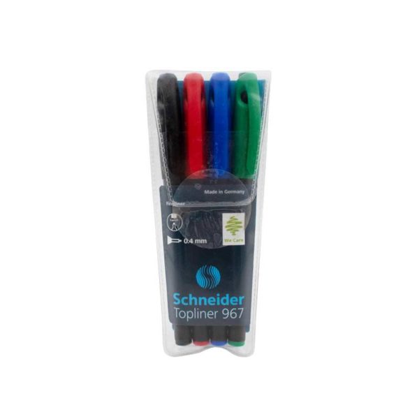 Pochette 4 stylos topliner SCHNEIDER