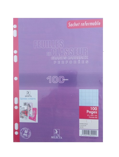 Recharge Classeur GM Bleu SELECTA 100P