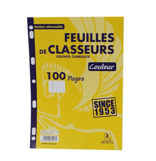 Recharge Classeur GM Jaune SELECTA 100P