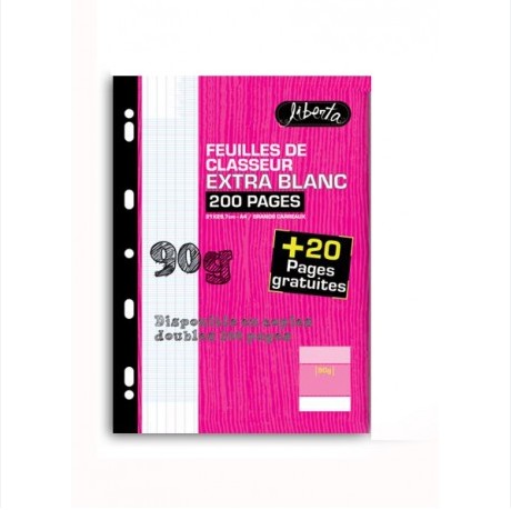 Recharge classeur GM Blanc LIBERTA 200P + 20P Gratuites