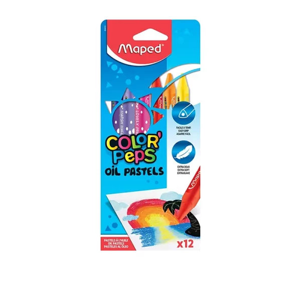 Crayon pastel à huile de 12 couleurs Maped Color'Peps