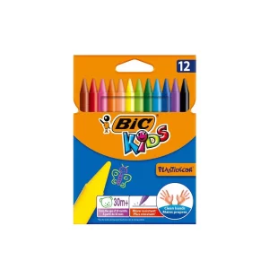 Crayons à la cire de 12 couleurs Bic Plastidecor