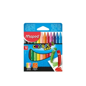 Crayons à la cire de 12 couleurs Maped Wax