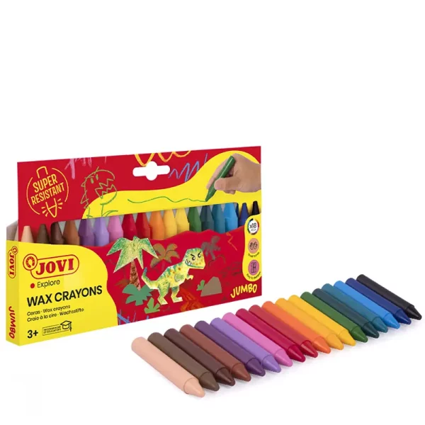 Crayons à la cire de 18 couleurs JOVI Jumbo