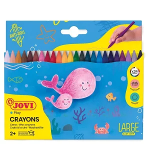 Crayons à la cire de 24 couleurs JOVI plastic