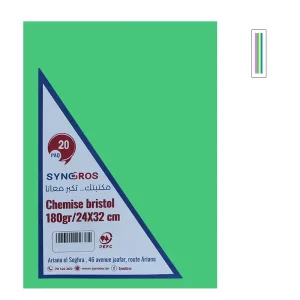 Paquet de 20 chemises bristol cartonnées Synogros