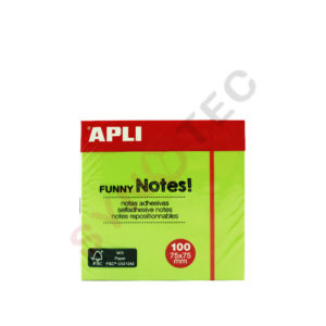 Stick notes vert 75*75mm 100 feuilles APLI