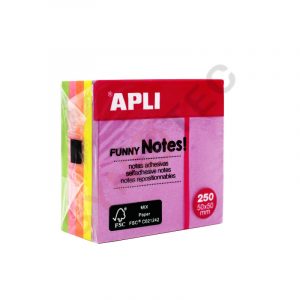 Stick notes de 5 couleurs 50*50mm 250 feuilles APLI