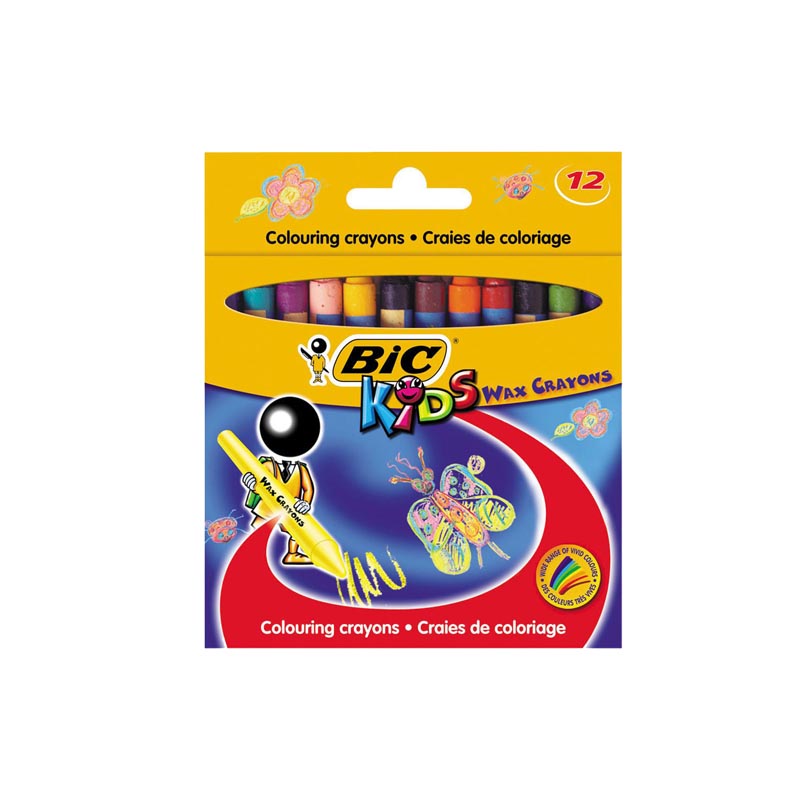 Crayons à la cire de 12 couleurs BIC wax