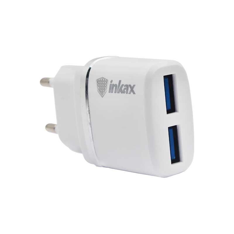 Inkax Chargeur rapide pour voiture 2.1A - 2 ports USB - Avec câble