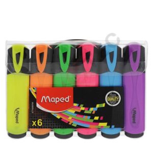 Pochette 6 marqueurs fluo neon MAPED