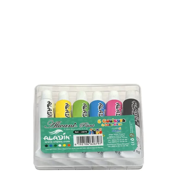 Gouache de 6 tubes Aladin