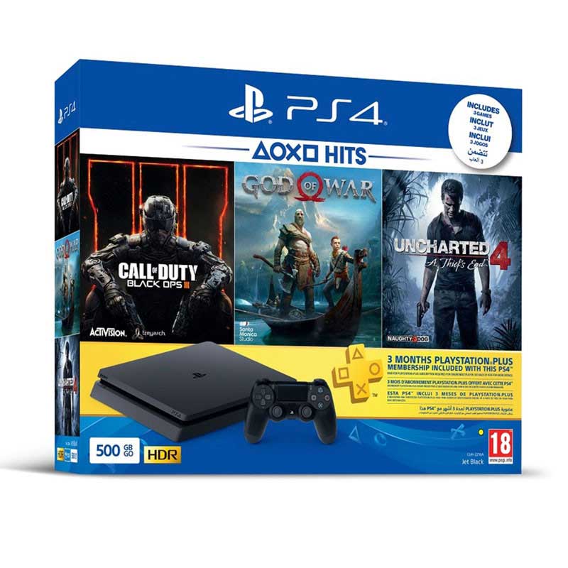 PlayStation-4-500Go-+-God-of-war-+-Uncharted-+-Call-of-duty-Black-Ops-III