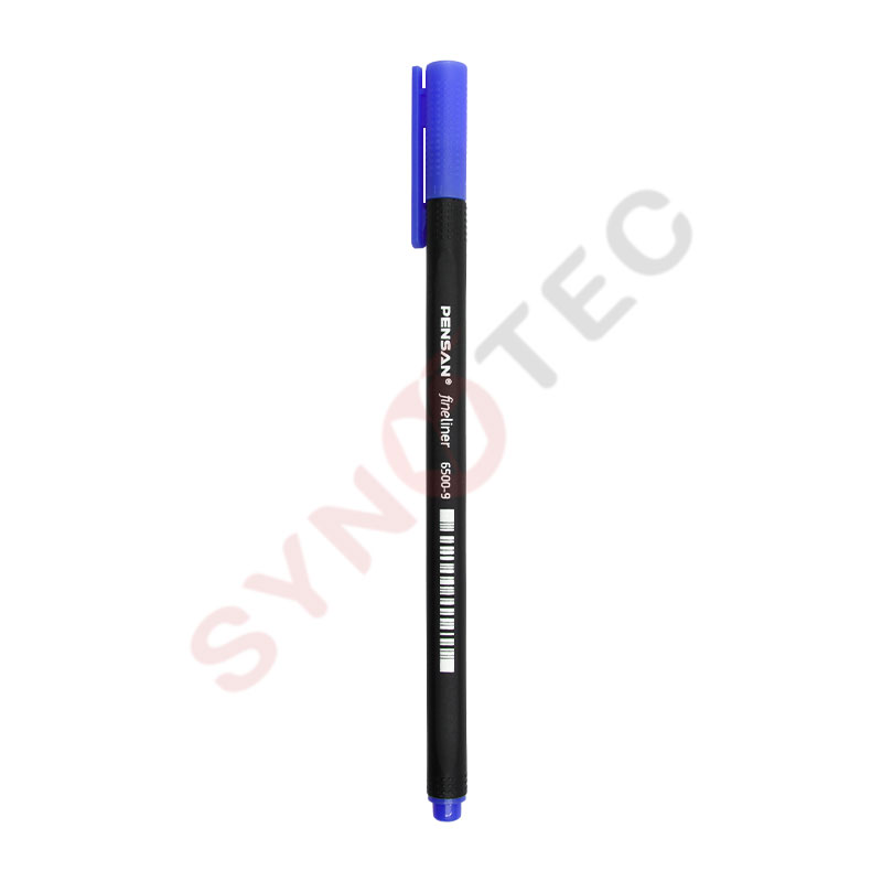 Stylo pointe fine bleu Pensan Fine Liner 6500-1 - SYNOTEC