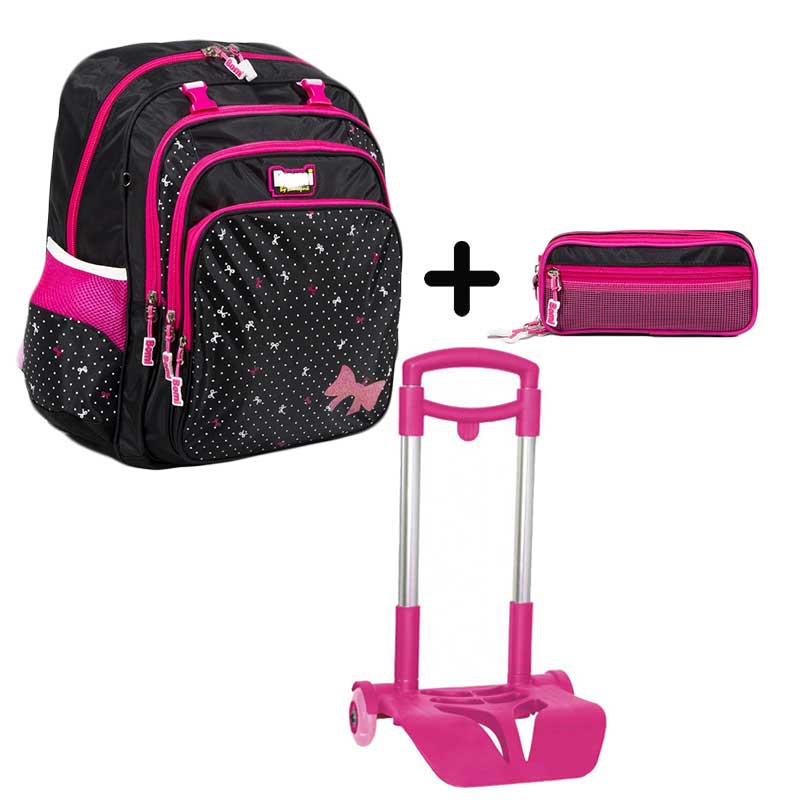 PACK BOMI-PINKY cartable SB03 + trousse TS03 + chariot