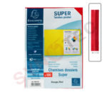 Paquet de 100 chemises bristol cartonnée rouge EXACOPMTA