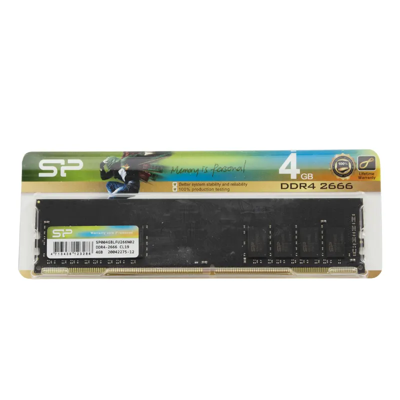 Barrette mémoire 4GO DDR4 Silicon power 2666MHz pour pc de bureau