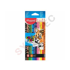 Crayons de 12 couleurs MAPED animals