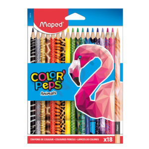 Crayons de 18 couleurs Maped animals