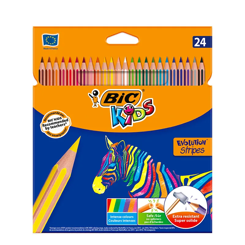 Crayons de 24 couleurs BIC evolution stripes