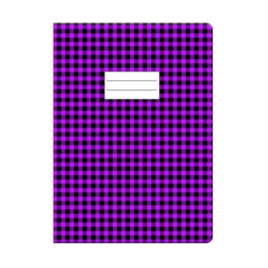 Protège cahier GM violet à carreau