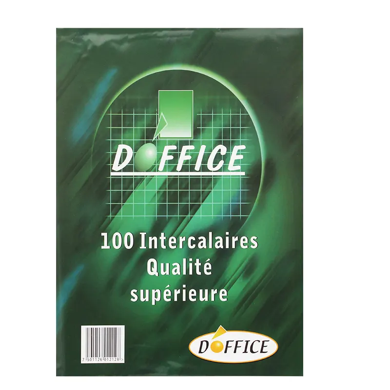 Pochette de 100 intercalaires A4 transparent Dòffice
