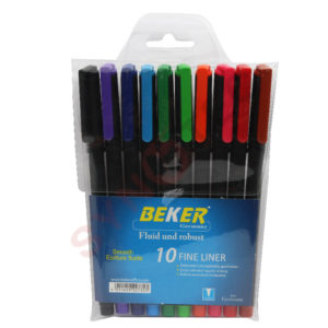 Pochette 10 stylos pointe fine Beker