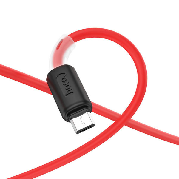 Cable usb HOCO 2.4A Soft silicone 1M Red micro (X48)