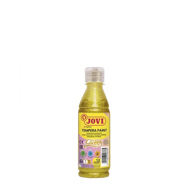 Gouache liquide jaune pailleté de 250 ml Jovi