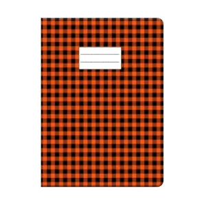 Protège cahier GM orange à carreaux