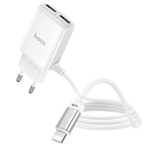 Chargeur HOCO 2.4A Smart IPHONE White 2xUSB (C82A)