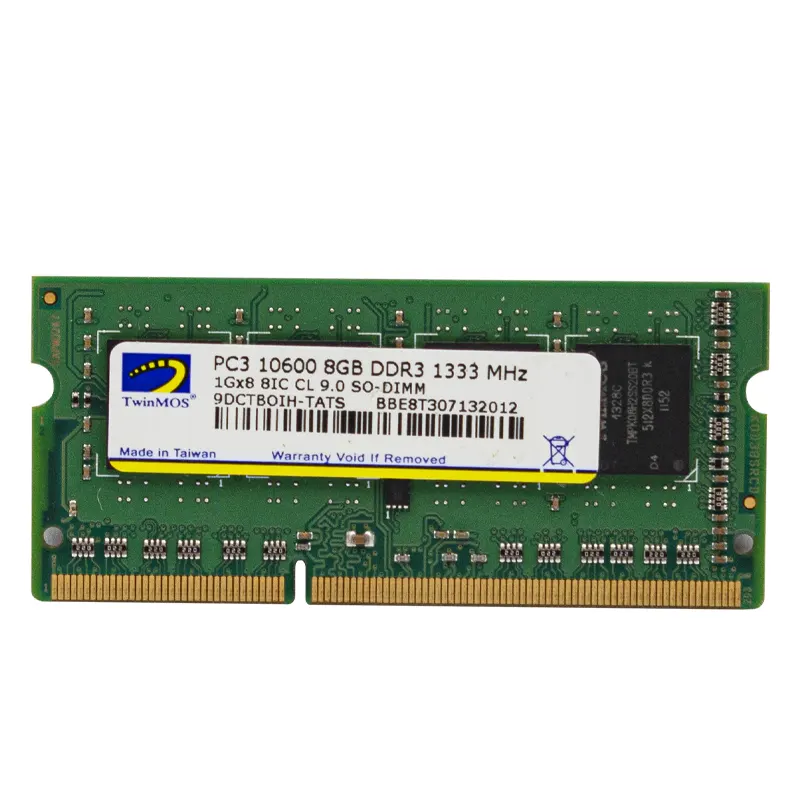 Barrette mémoire 8GO DDR3 10600-1333 MHz pour pc portable - SYNOTEC