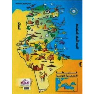 لوحة خريطة البلاد التونسية