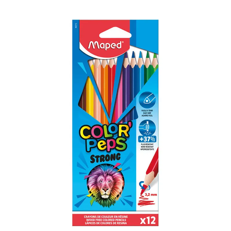 Crayons de 12 couleurs Maped Strong