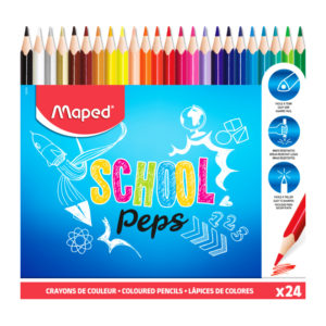 Crayons de 24 couleurs MAPED School peps