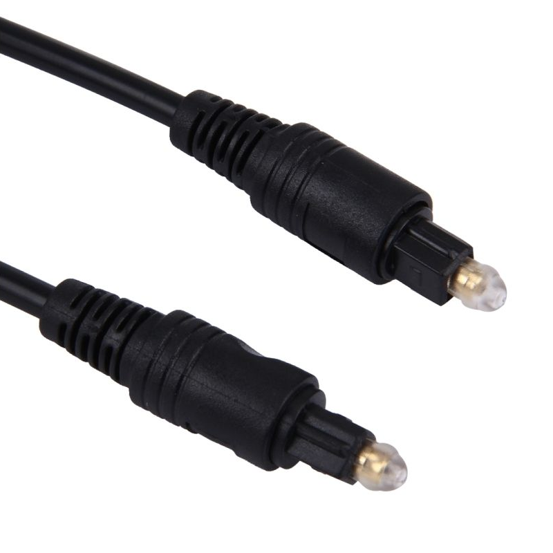 Câble optique - Câble optique - Noir, Type : Plastique - Simple blindage,  Connecteur 1 : Toslink mâle, Connecteur 2 : Toslink mâle, 0,5 mètres.