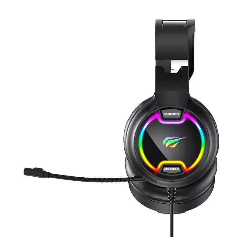 Havit RGB Support de casque double balance avec 2 ports USB pour  accessoires de casque PC Gamer