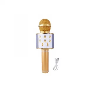 Microphone Speaker KARAOKE (WS-858) Gold
