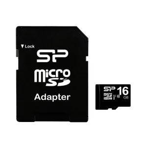 Carte mémoire micro SDHC 16GO + Adaptateur SILICON POWER (SP016GBSTH010V10SP)