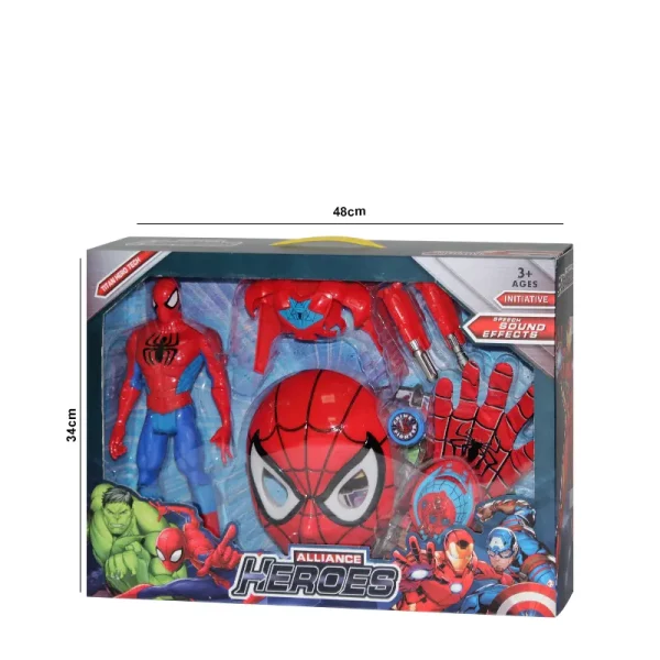 Coffret masque visage avec figurine Spider-Man et accessoires