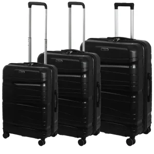Set de 3 valises incassables noires avec roues démontables Titou