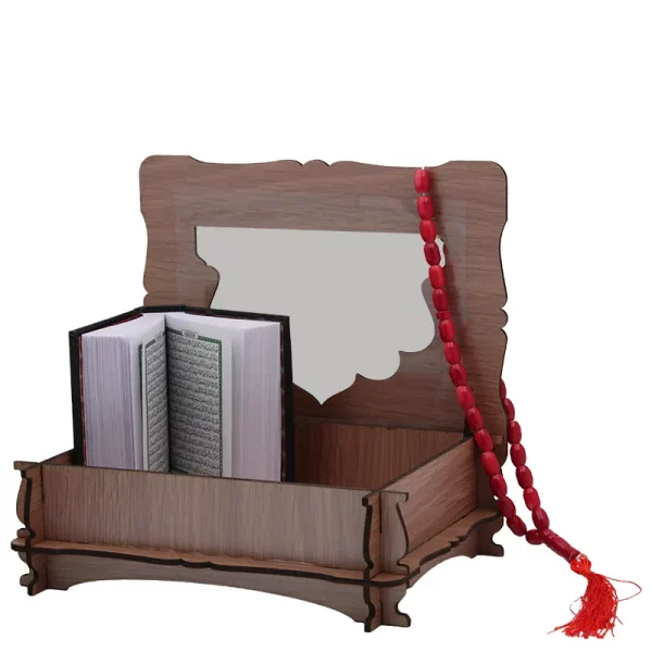 Livre Coran avec boite en bois et Sebha