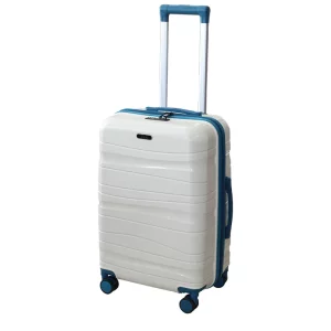 Valise incassable Blanc sable Bleu MM avec roues démontables Titou
