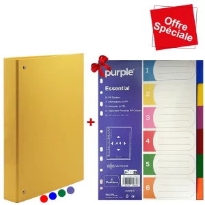 Classeur rigide avec inter séparation couleur essential Purple