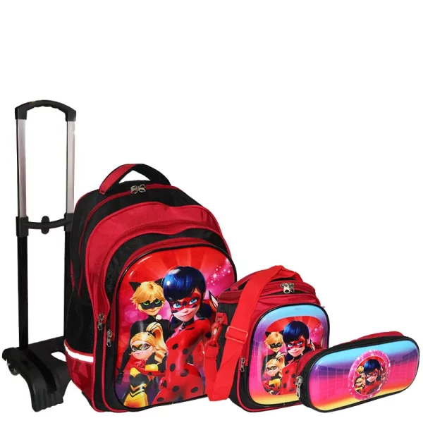 Pack Leaders 3D42 ( Sac à dos, trousse, panier et chariot) Coccinelle et Le Chat noir