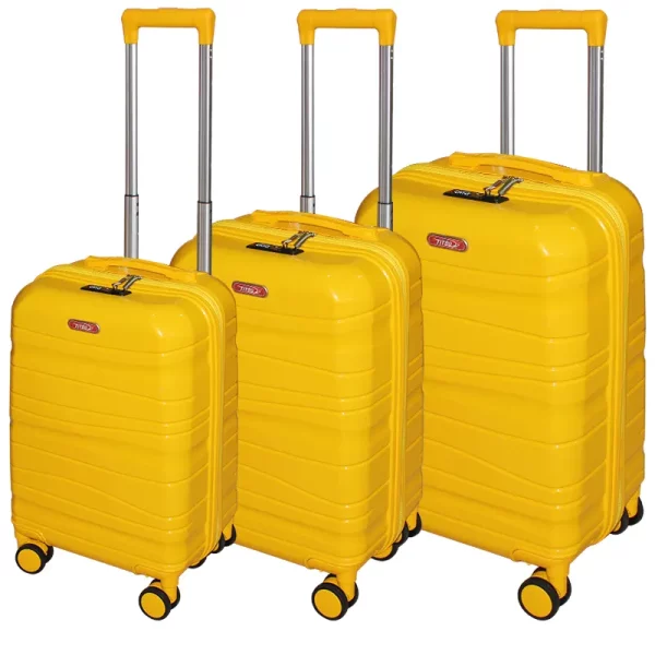 Set de 3 valises incassables Jaune GM avec roues démontables Titou